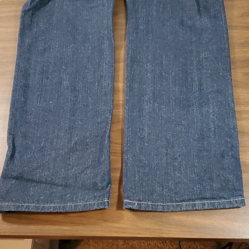 Dickies Red Plaid‎ Flannel Lined Dark Wash Straight Leg Denim Jeans 10 Tall - Picture 12 of 12